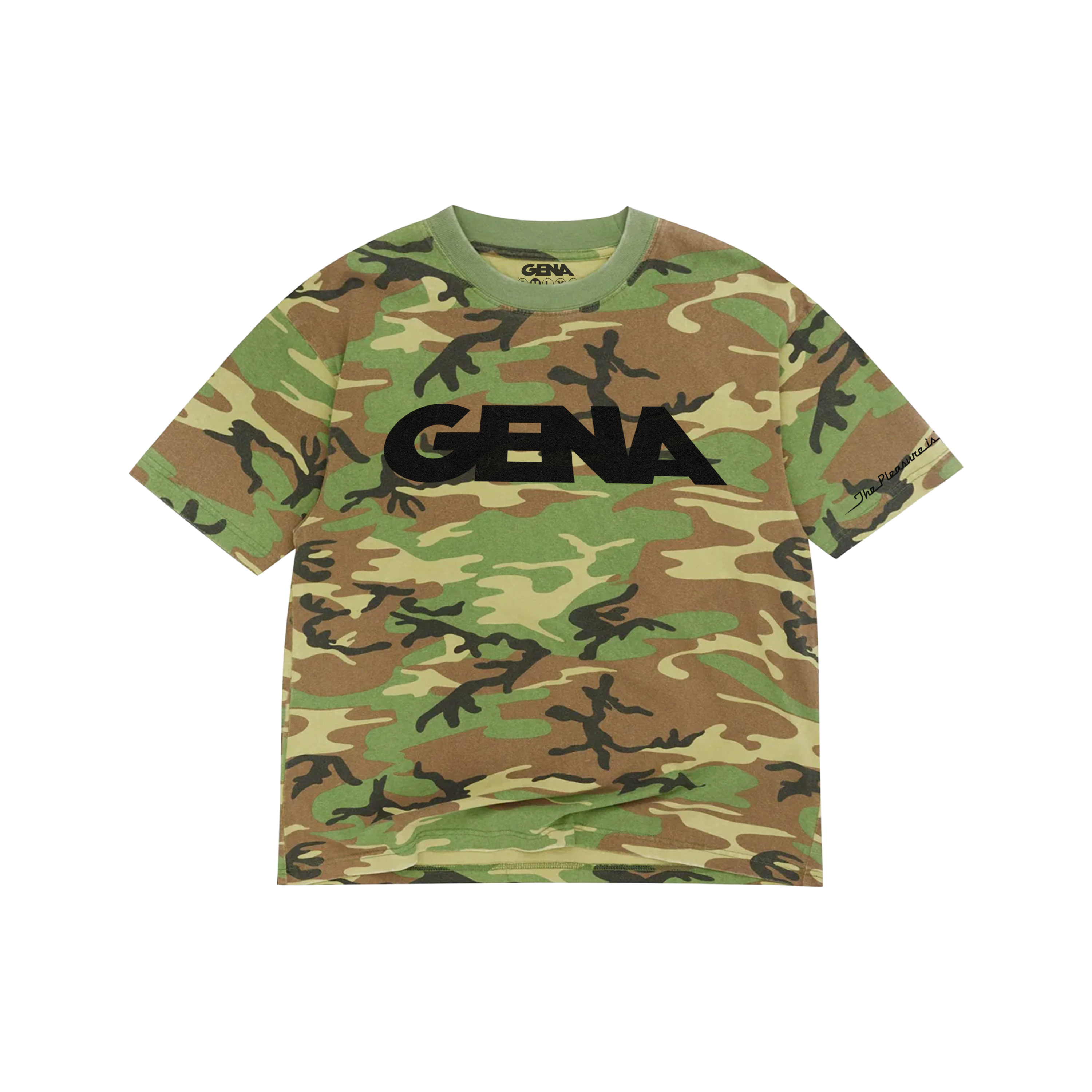 GENA Logo Womens Cropped Baby Tee - (Camo)